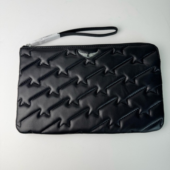 ZADIG & VOLTAIRE Wing Quilted Leather Wristlet